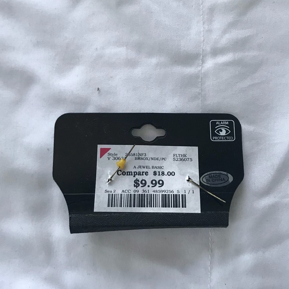 Earnings with light pink jewel - Picture 2 of 2